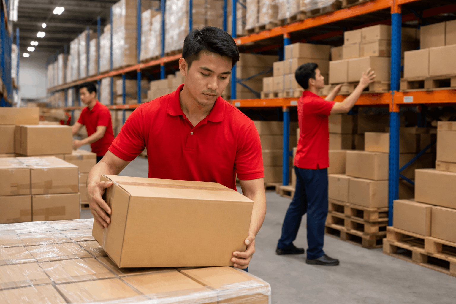 Bốc xếp hàng hóa tại kho bằng nhân công chuyên nghiệp