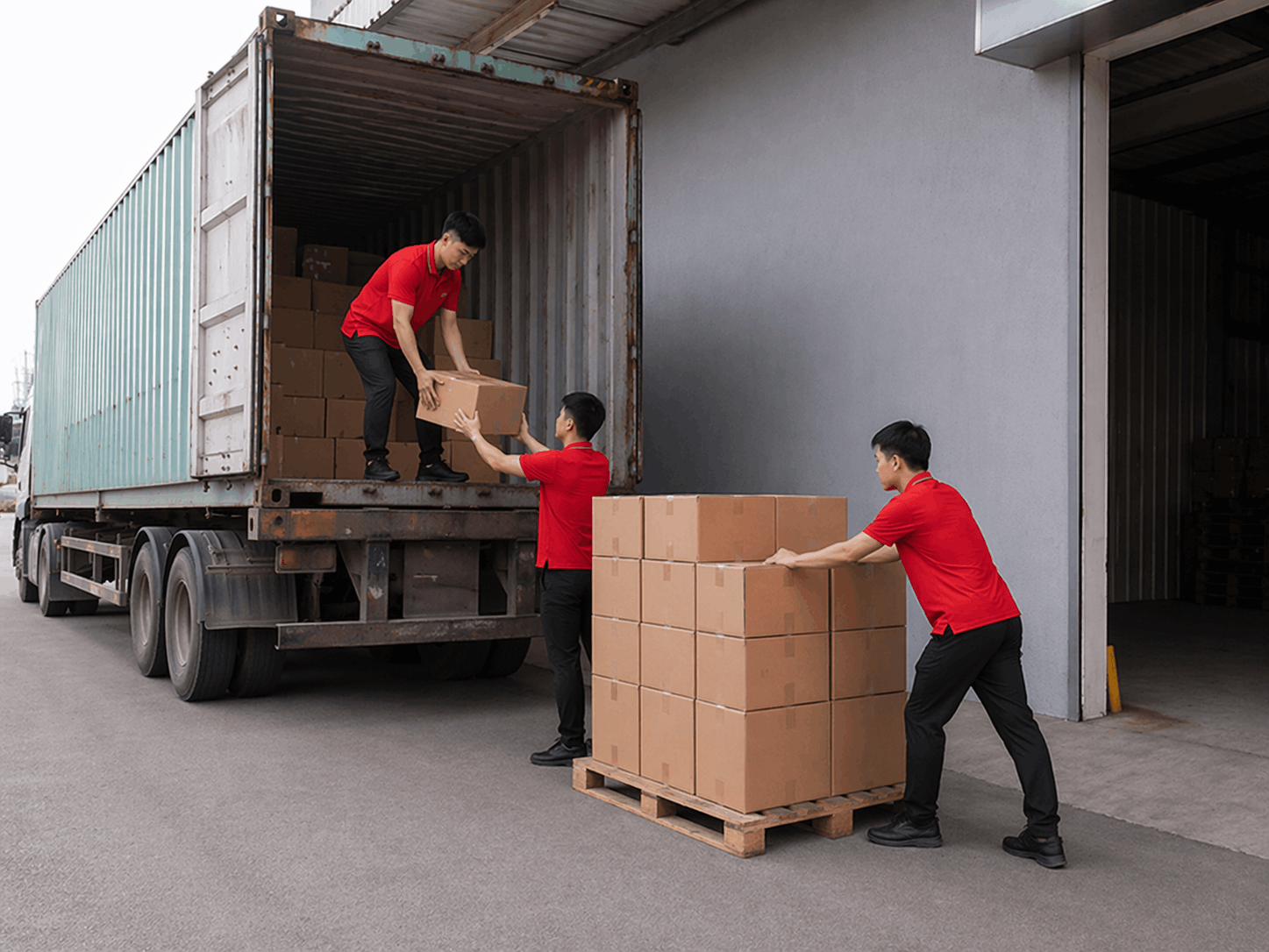 Bốc xếp Hưng Yên nhân viên MCX Move xuống hàng container tại kho