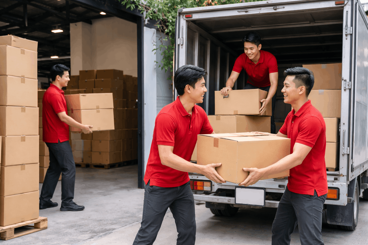 Dịch vụ bốc xếp Long An chuyên nghiệp, MCX Move với đội ngũ nhân công vận chuyển hàng hóa nhanh chóng.