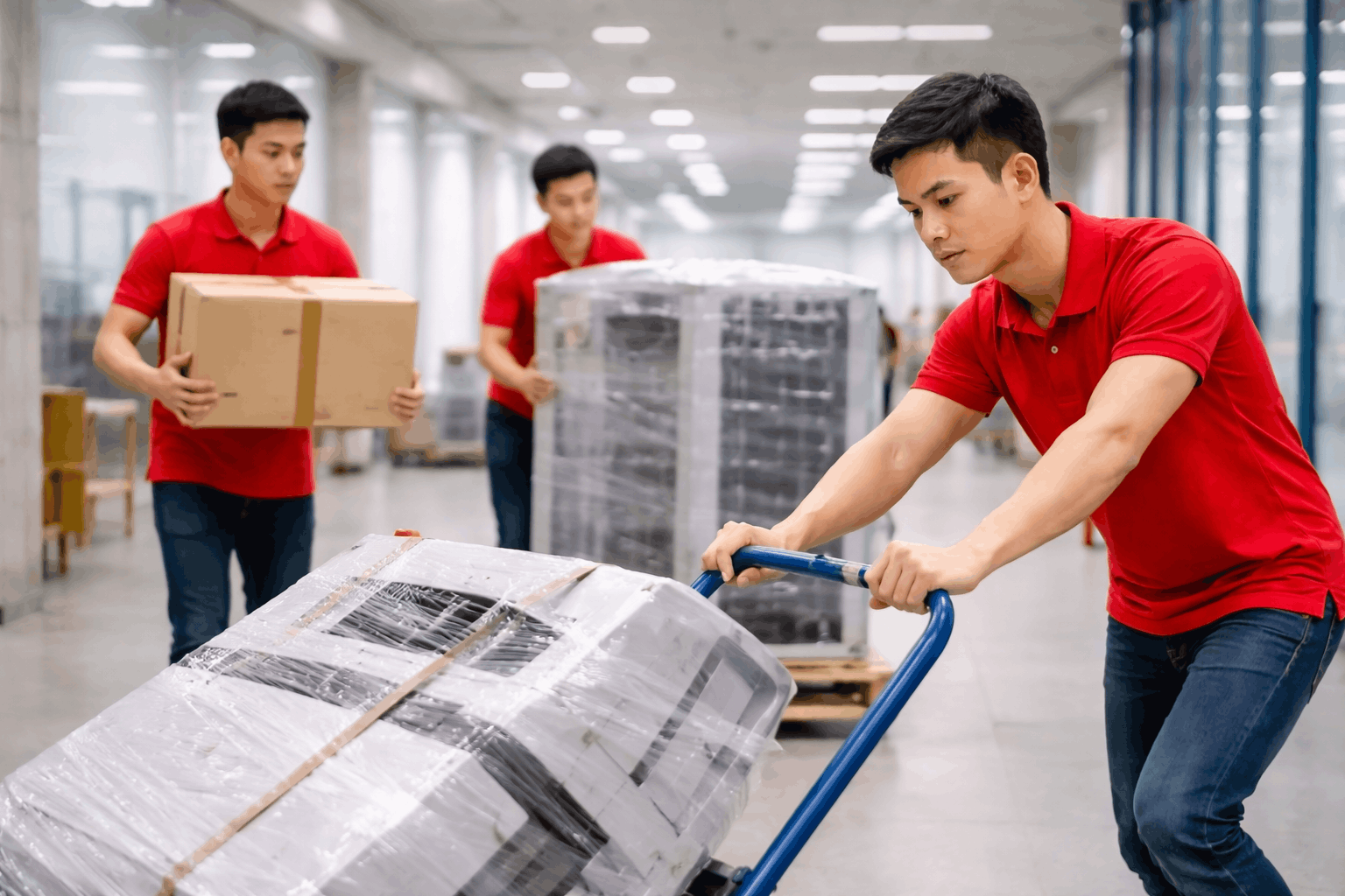 Bốc xếp Đồng Nai vận chuyển thiết bị nặng trong kho xưởng chuyên nghiệp